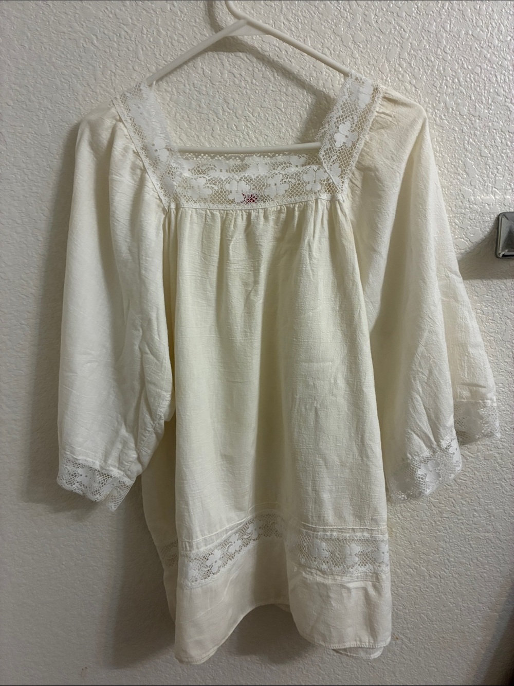 Cole of California Lace Trim Tunic square neck Size Medium100% Cotton , vintage - Picture 2 of 14